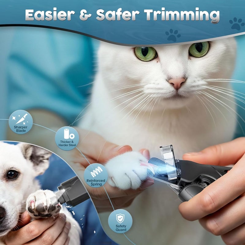 Picky zoom 2-in-1 Dog & Cat Nail Clippers and Grinder with Light – Safety Guard to Avoid Overcutting, Sharp Blade, Painless Quiet Pet Nail Claw Trimmers, Professional Grooming Tool for Large Small Pets - Image 4